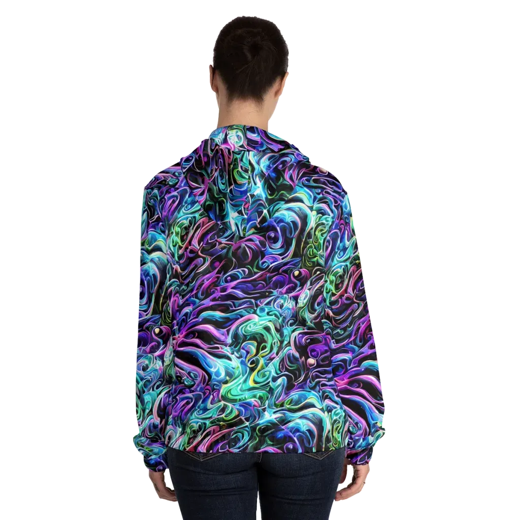 Afterglow Riptide on Women's Full-Zip Hoodie — Back On Person