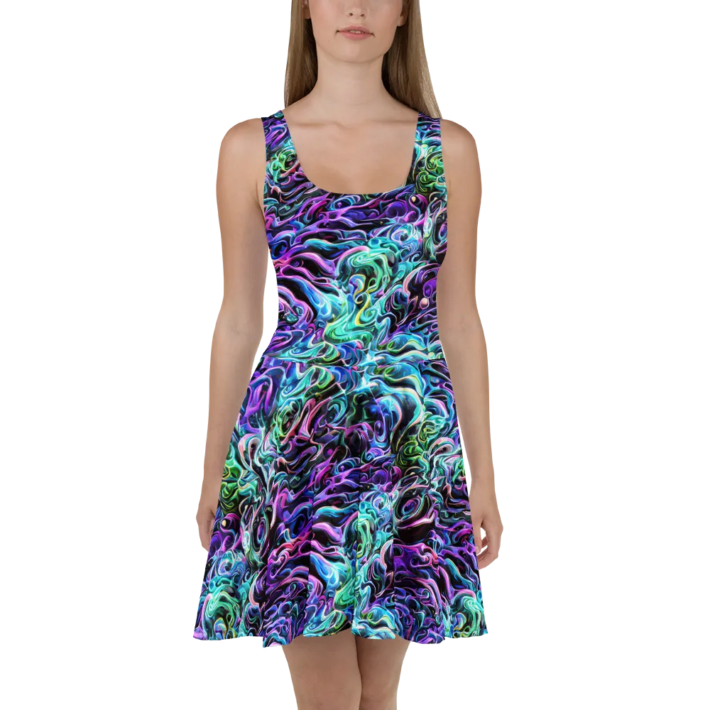Afterglow Riptide on Skater Dress — Front