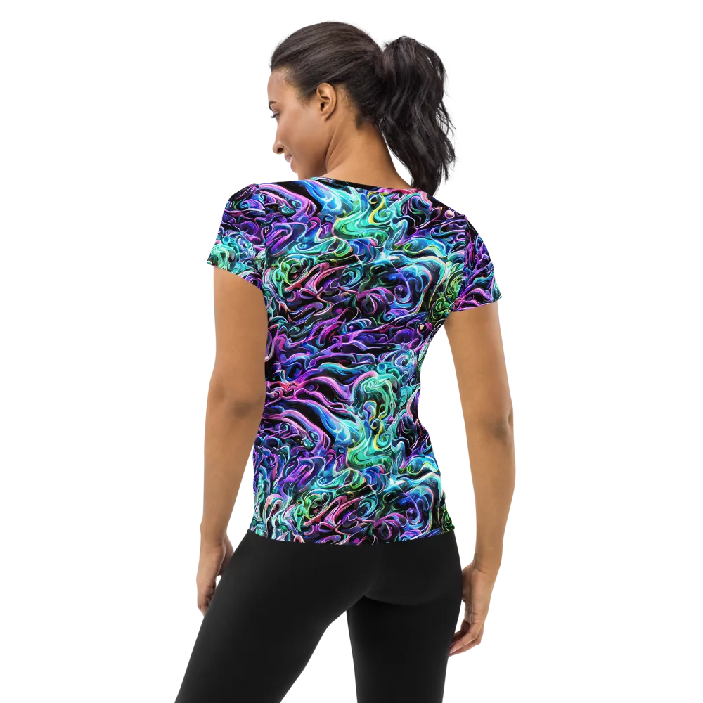 Afterglow Riptide on Women's Athletic T-Shirt — Back