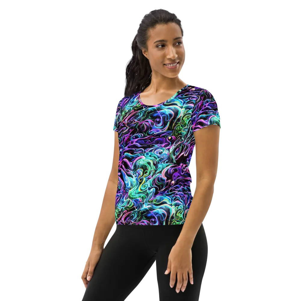 Afterglow Riptide on Women's Athletic T-Shirt — Left