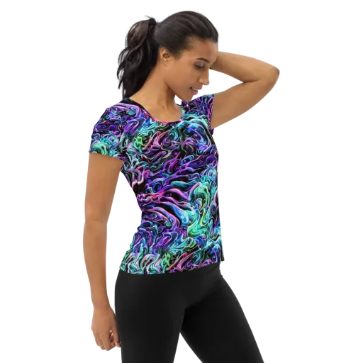 Afterglow Riptide on a Women's Athletic T-Shirt