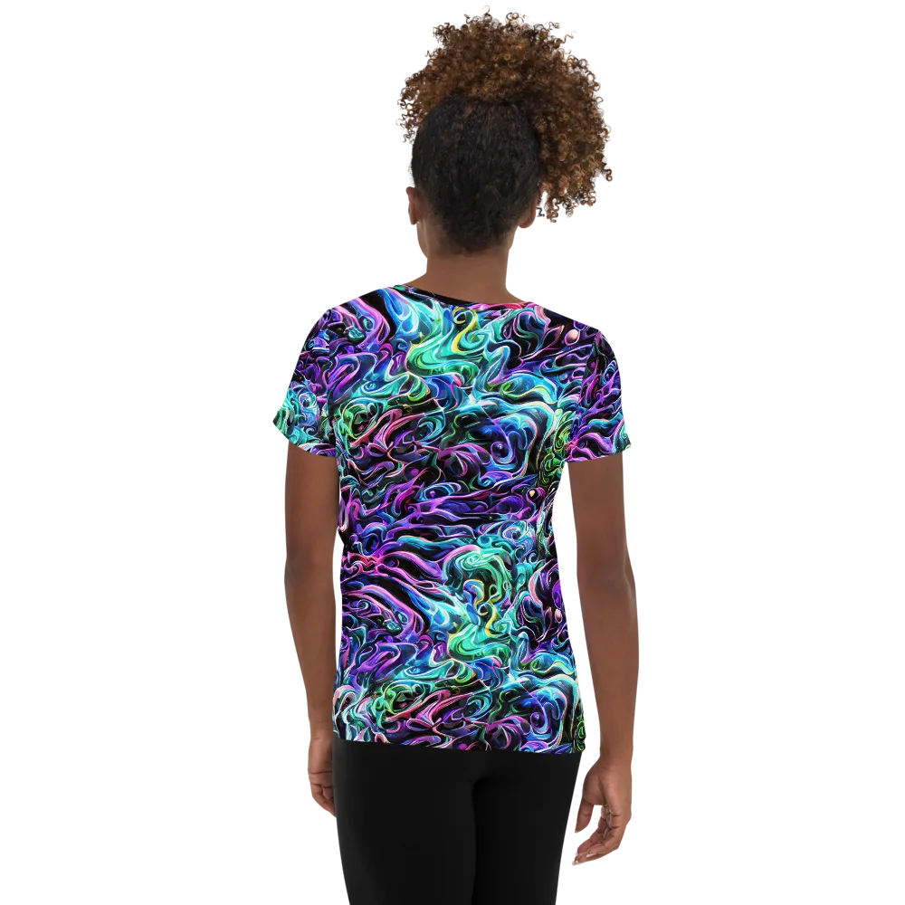 Afterglow Riptide on Women's Athletic T-Shirt — Back