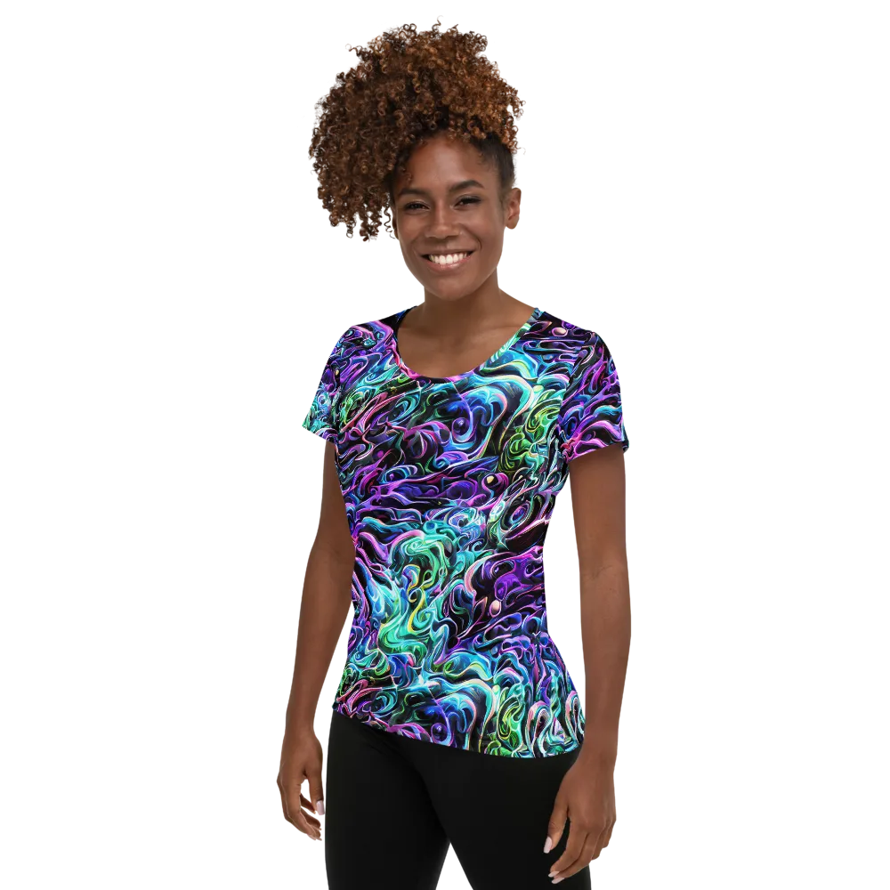 Afterglow Riptide on Women's Athletic T-Shirt — Left