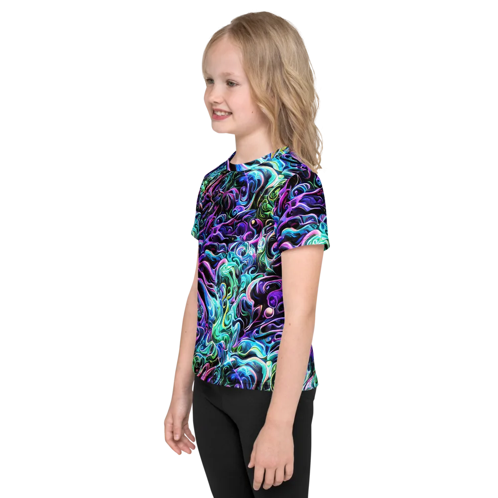 Afterglow Riptide on Kids Crew Neck T-Shirt — Left
