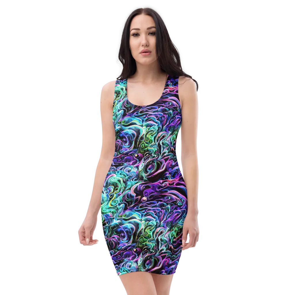 Afterglow Riptide on Bodycon Dress — Front
