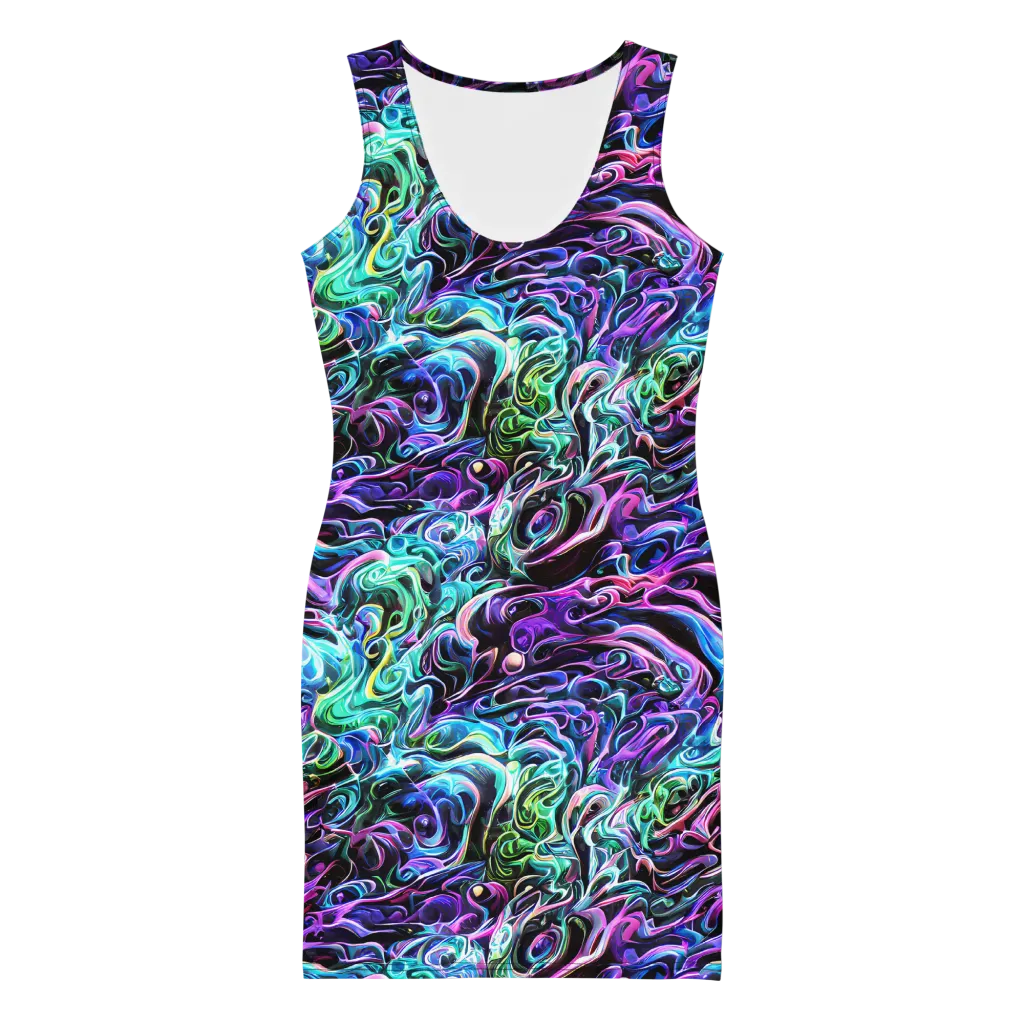Afterglow Riptide on Bodycon Dress — Front