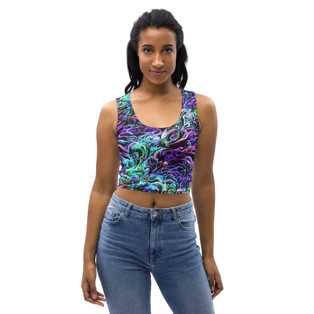 Afterglow Riptide on Crop Top — Front