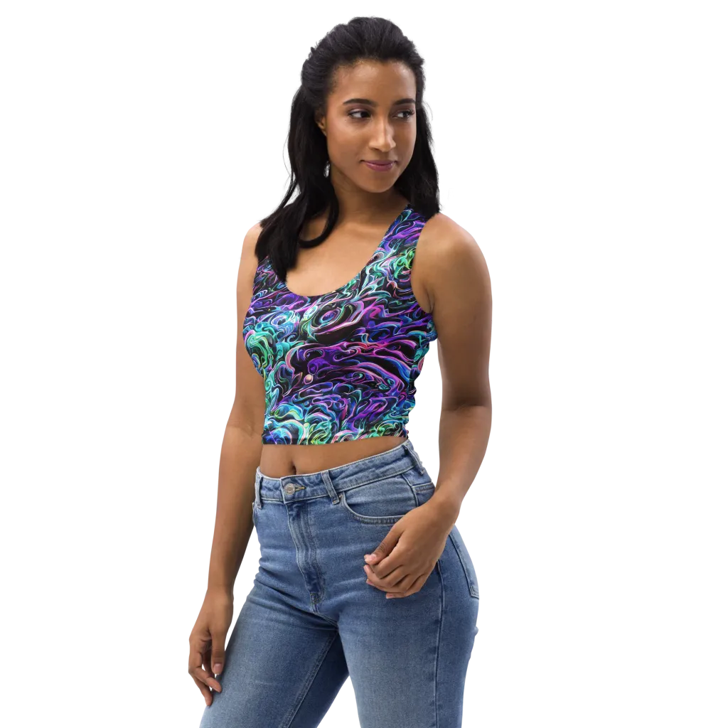 Afterglow Riptide on Crop Top — Left Front
