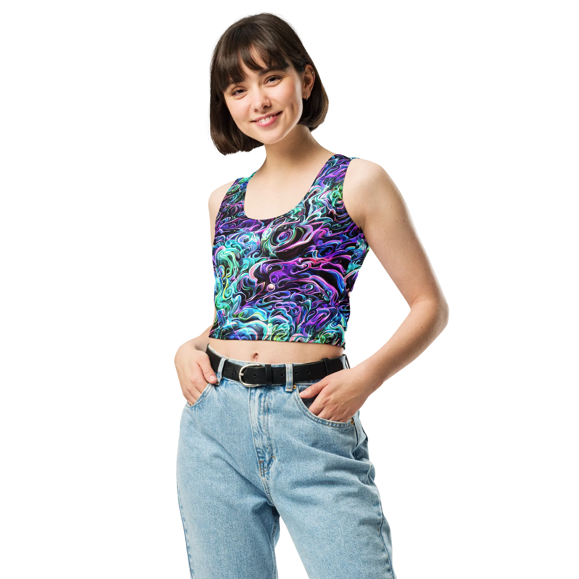 Afterglow Riptide on Crop Top — Front