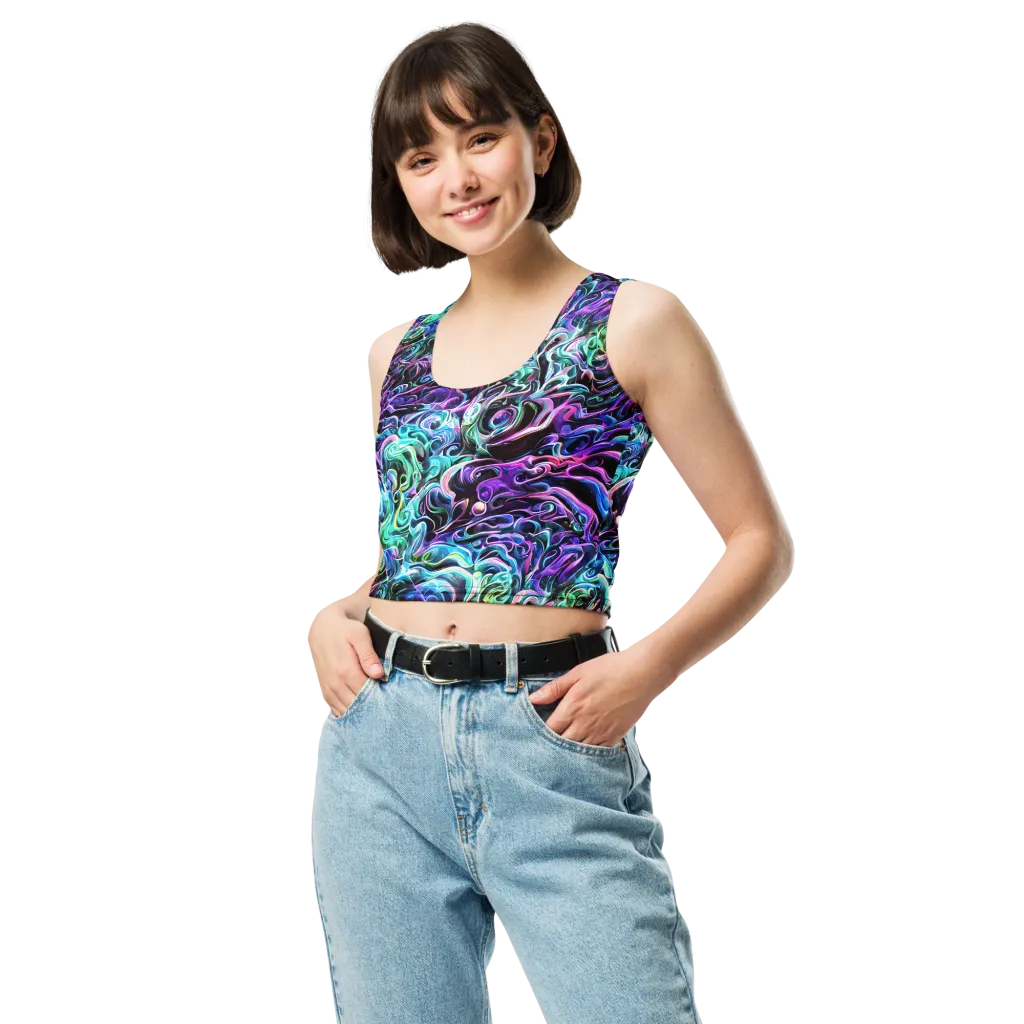 Afterglow Riptide on Crop Top — Front