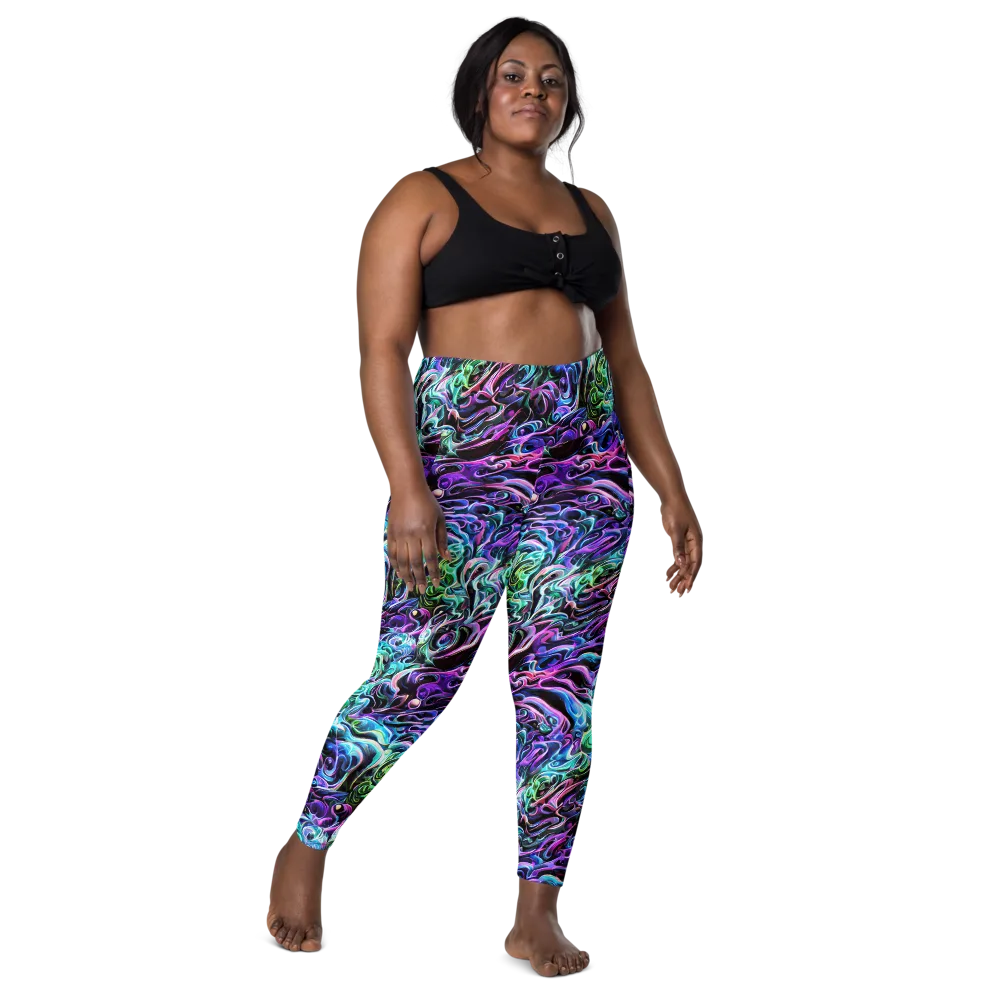 Afterglow Riptide on Leggings with Pockets — Front