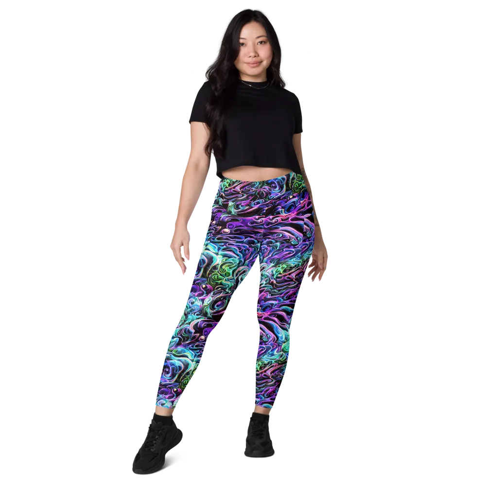 Afterglow Riptide on Leggings with Pockets — Front