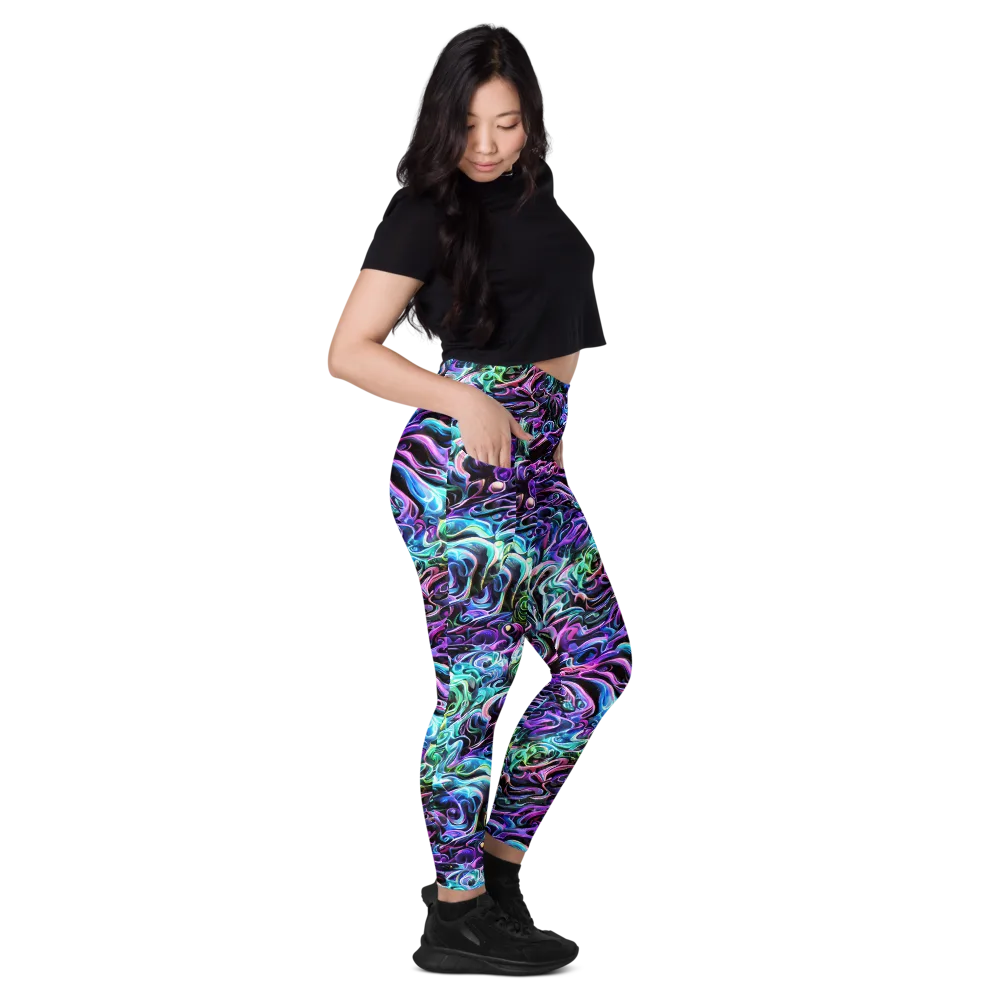 Afterglow Riptide on Leggings with Pockets — Right