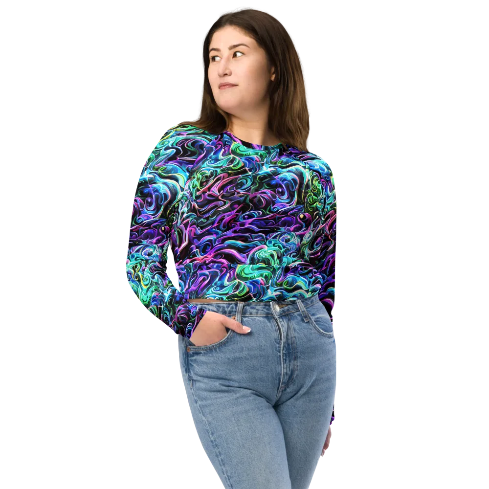 Afterglow Riptide on Long Sleeve Crop Top — Front