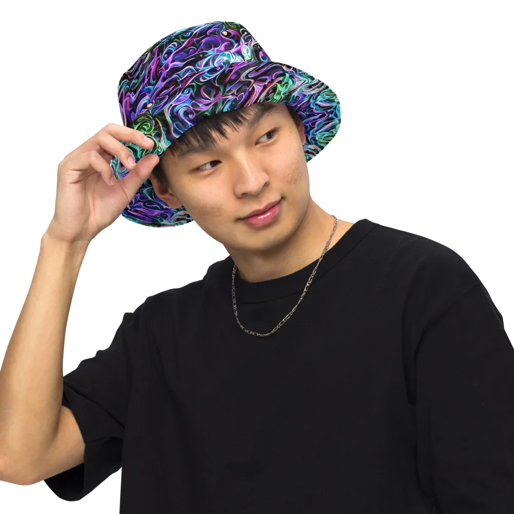 Afterglow Riptide on Reversible Bucket Hat — Front Inside