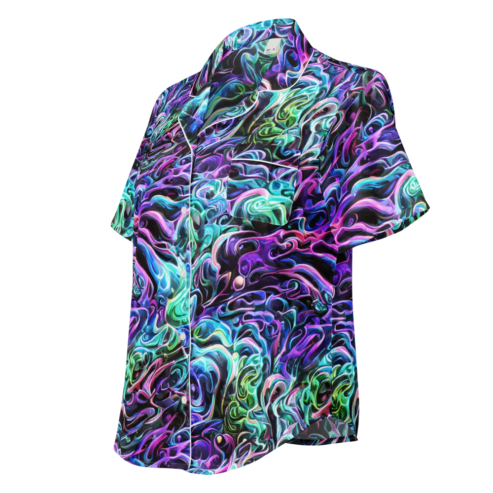 Afterglow Riptide on Women's Short Sleeve Pajama Top — Left Front