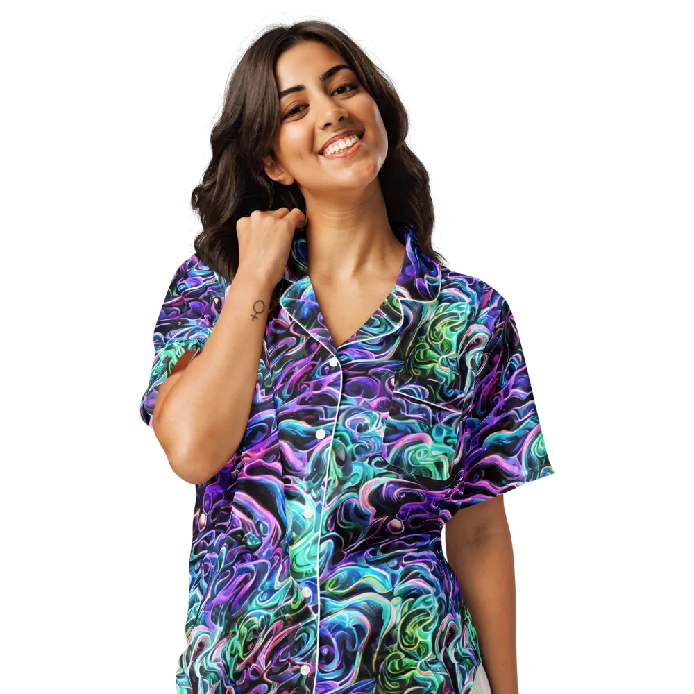 Afterglow Riptide on Women's Short Sleeve Pajama Top — Front