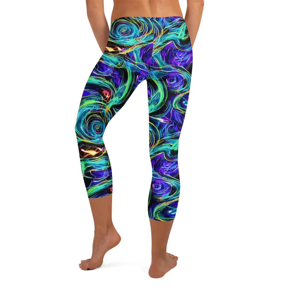 Luminous Swirl on Capri Leggings — Back