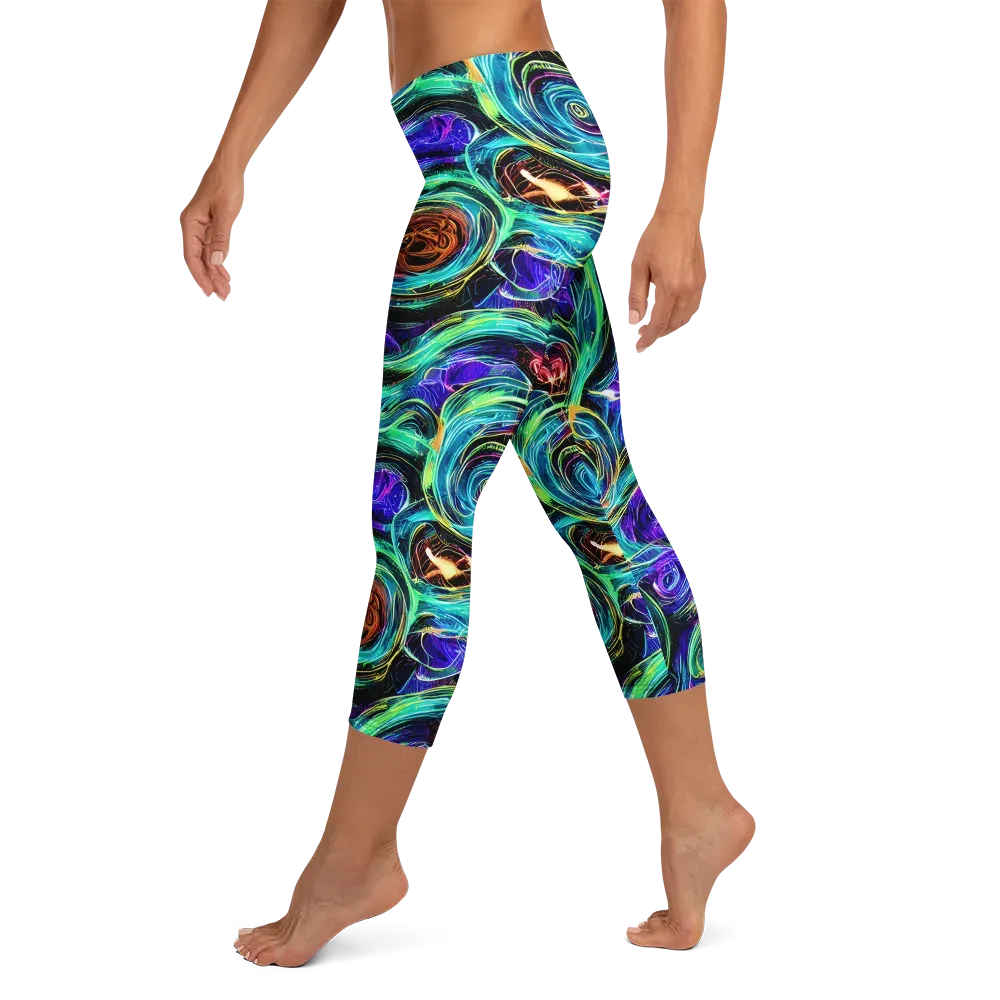 Luminous Swirl on Capri Leggings — Left