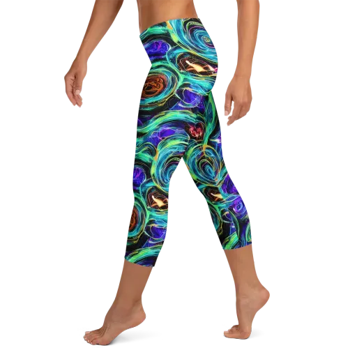 Luminous Swirl on a Capri Leggings