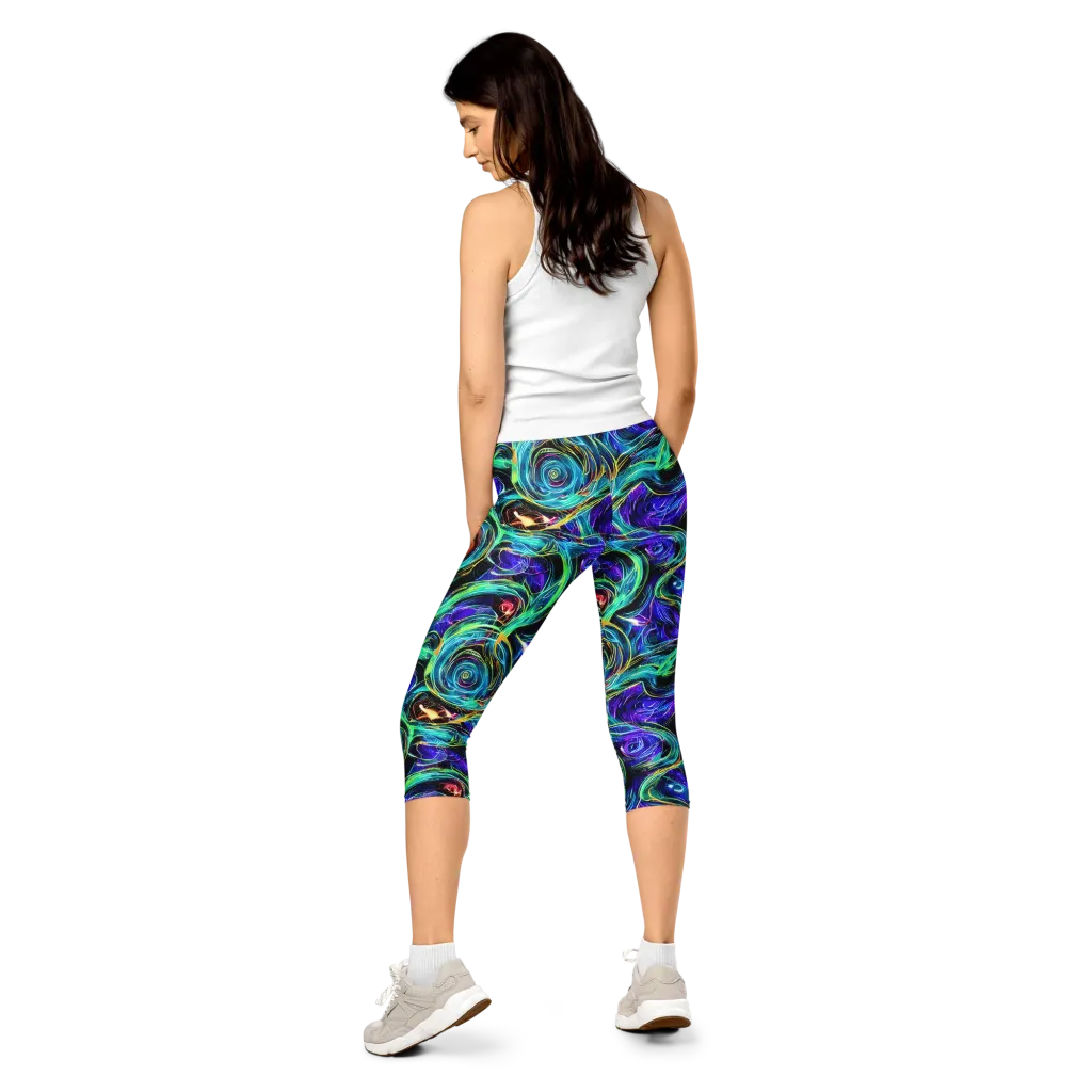 Luminous Swirl on Capri Leggings — Back