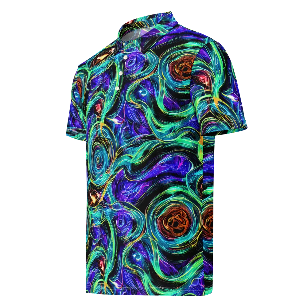 Luminous Swirl on Men's Slim Fit Polo Shirt — Left Front