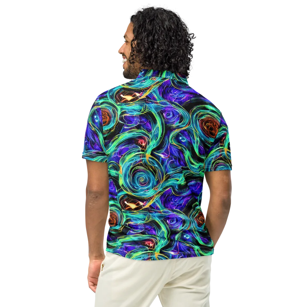 Luminous Swirl on Men's Slim Fit Polo Shirt — Back