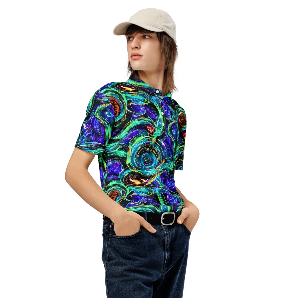 Luminous Swirl on Men's Slim Fit Polo Shirt — Right Front
