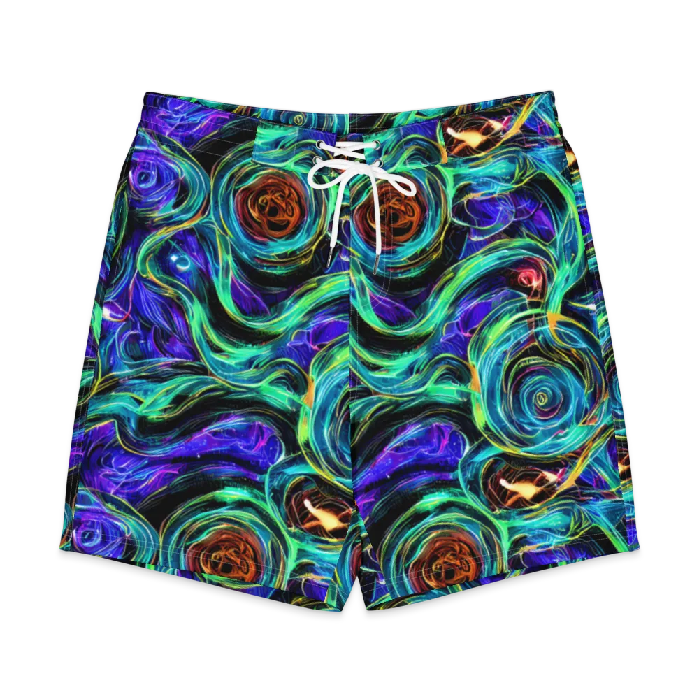 Luminous Swirl on Men's Board Shorts — Front