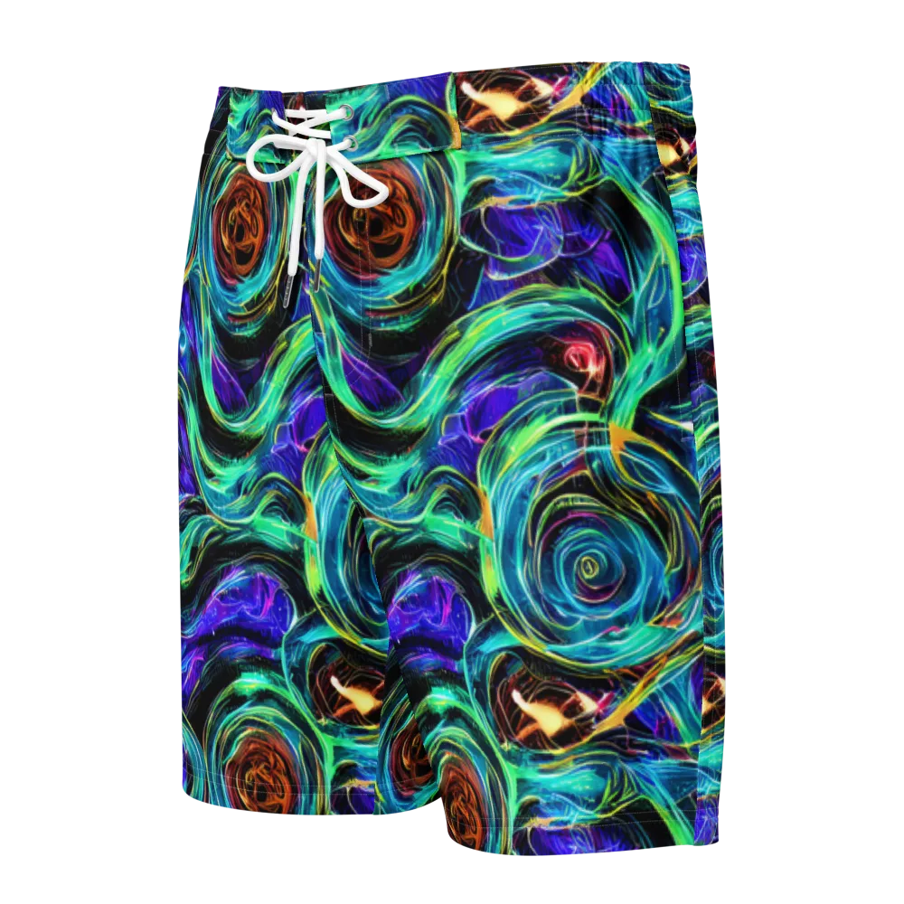 Luminous Swirl on Men's Board Shorts — Front