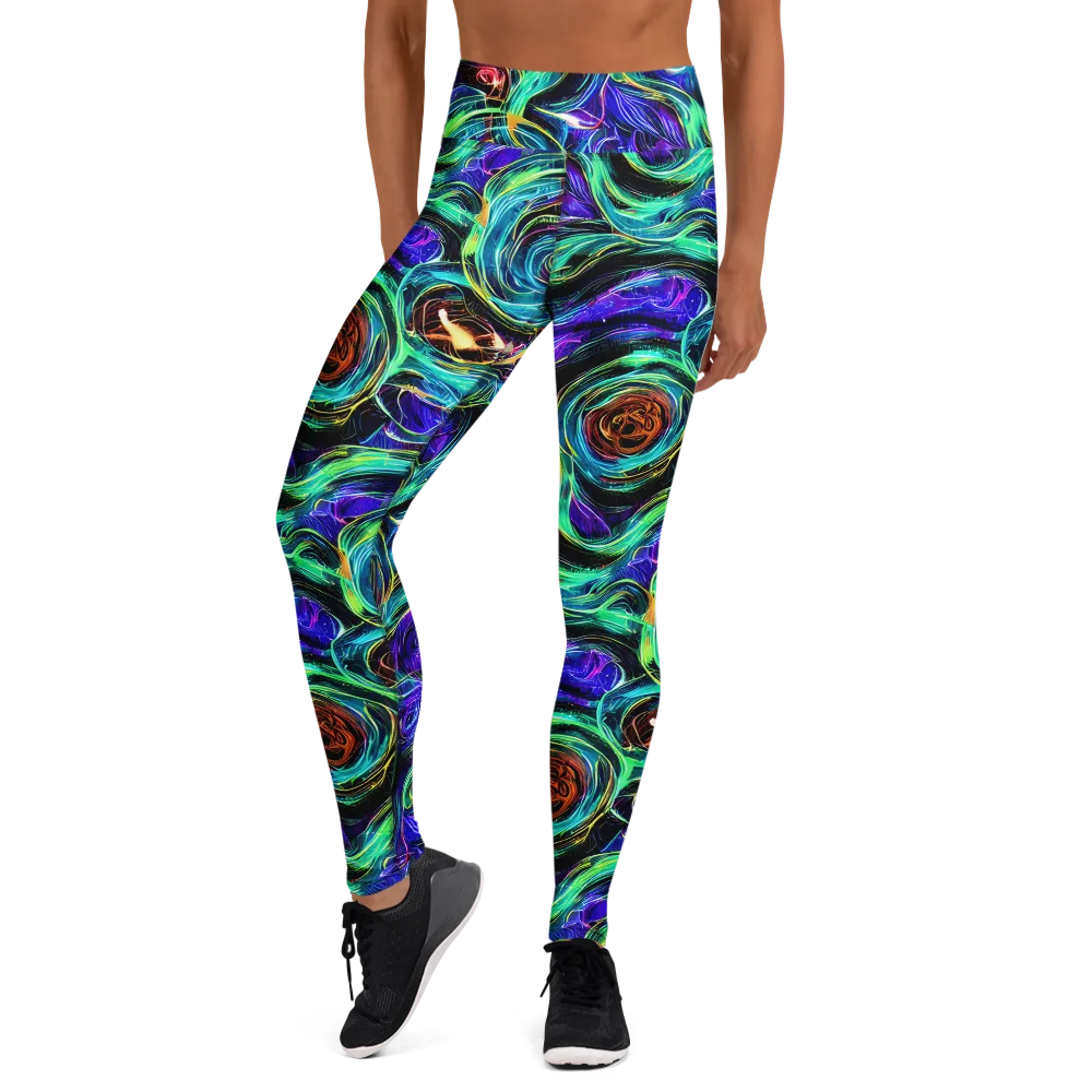 Luminous Swirl on Yoga Leggings — Front