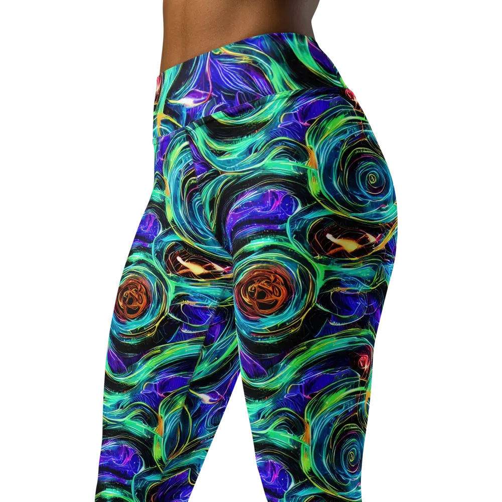 Luminous Swirl on Yoga Leggings — Left Front