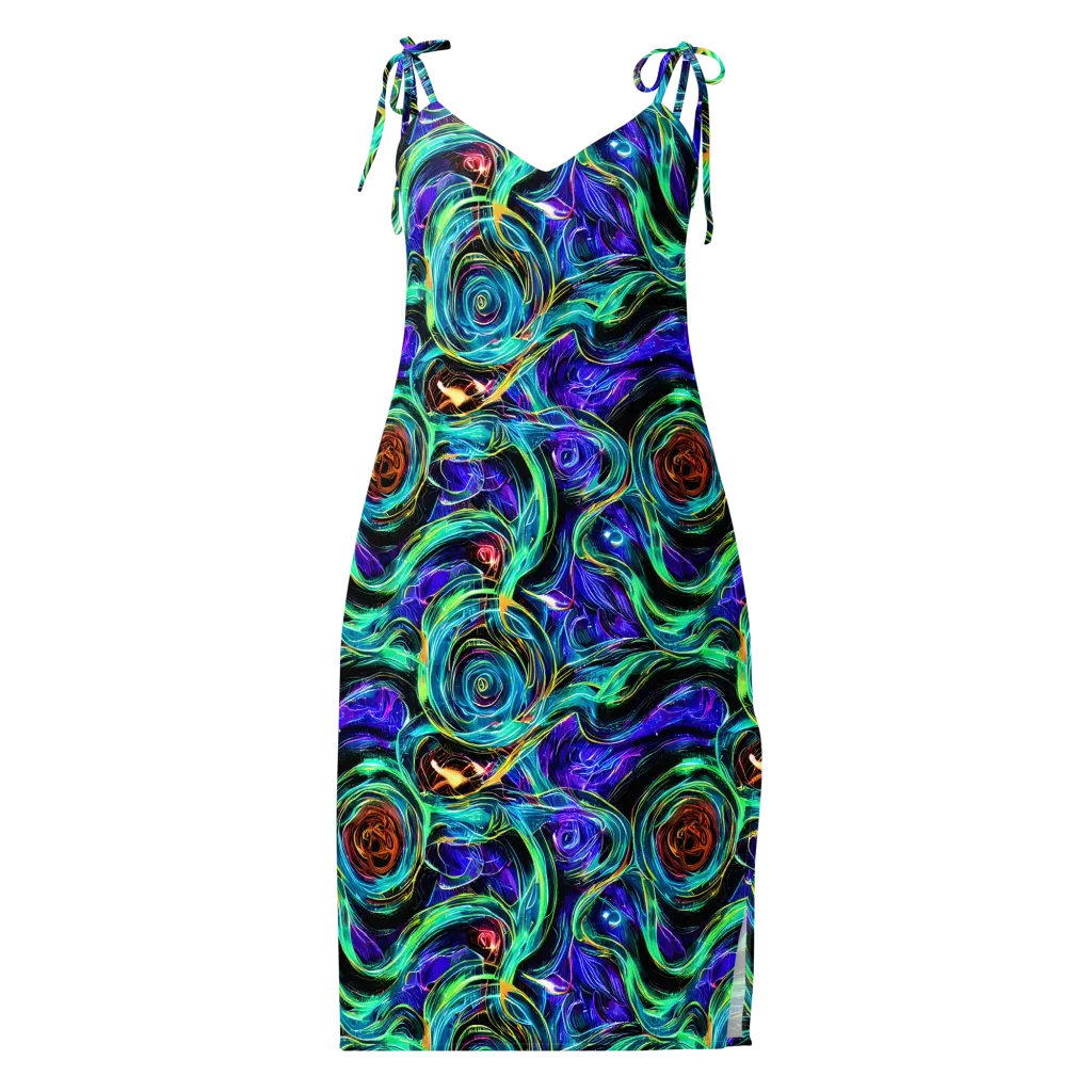 Luminous Swirl on Slip Dress — Front