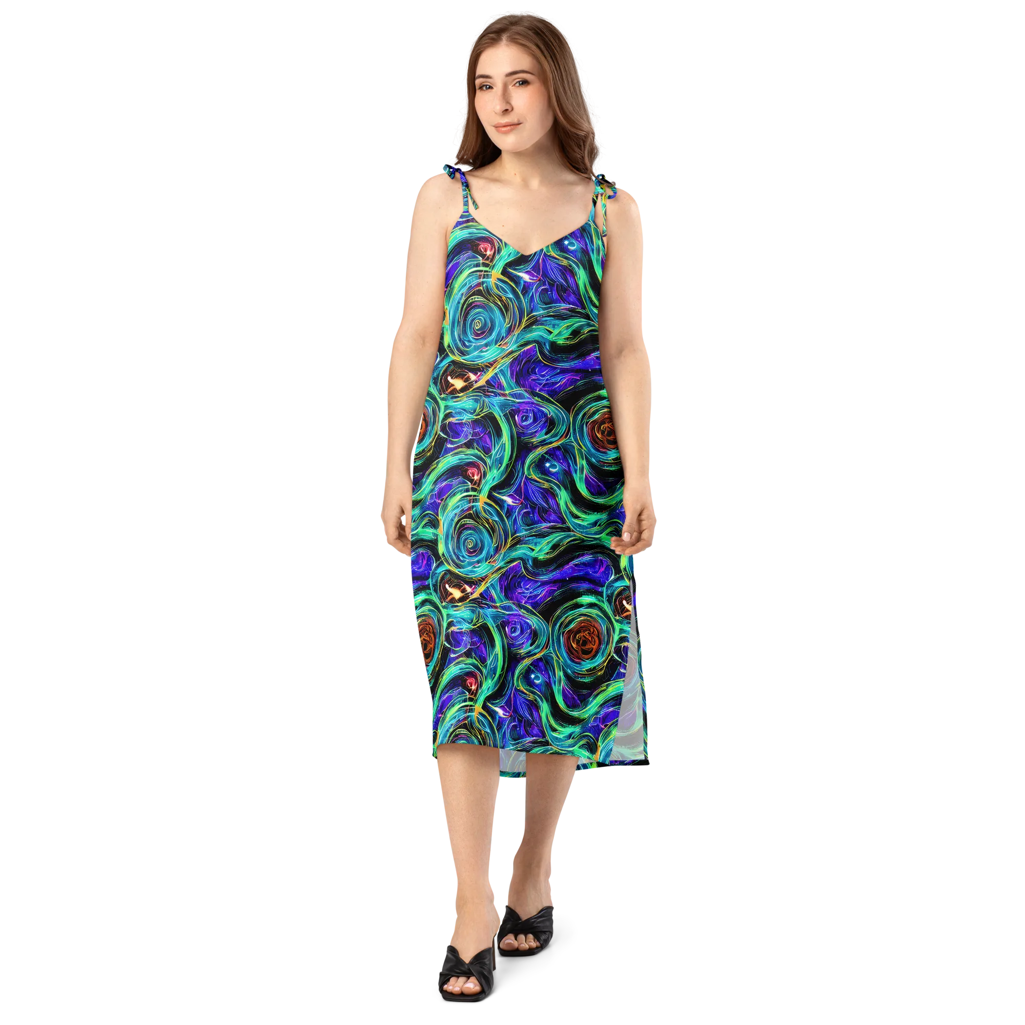Luminous Swirl on Slip Dress — Front