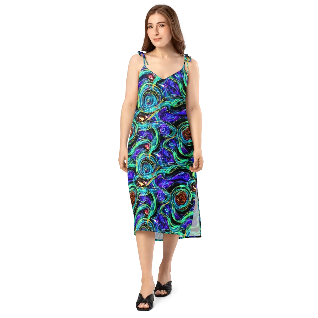 Luminous Swirl on Slip Dress — Front