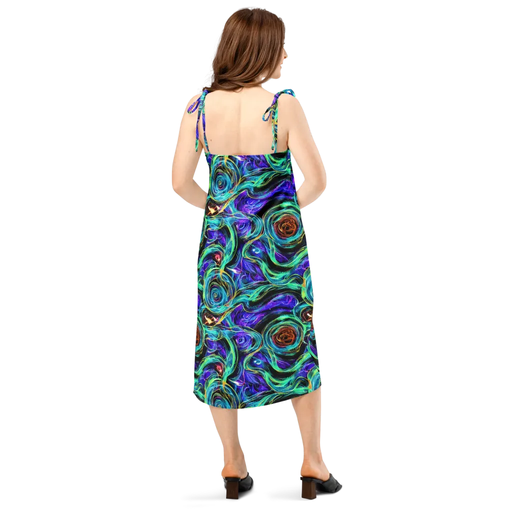 Luminous Swirl on Slip Dress — Back
