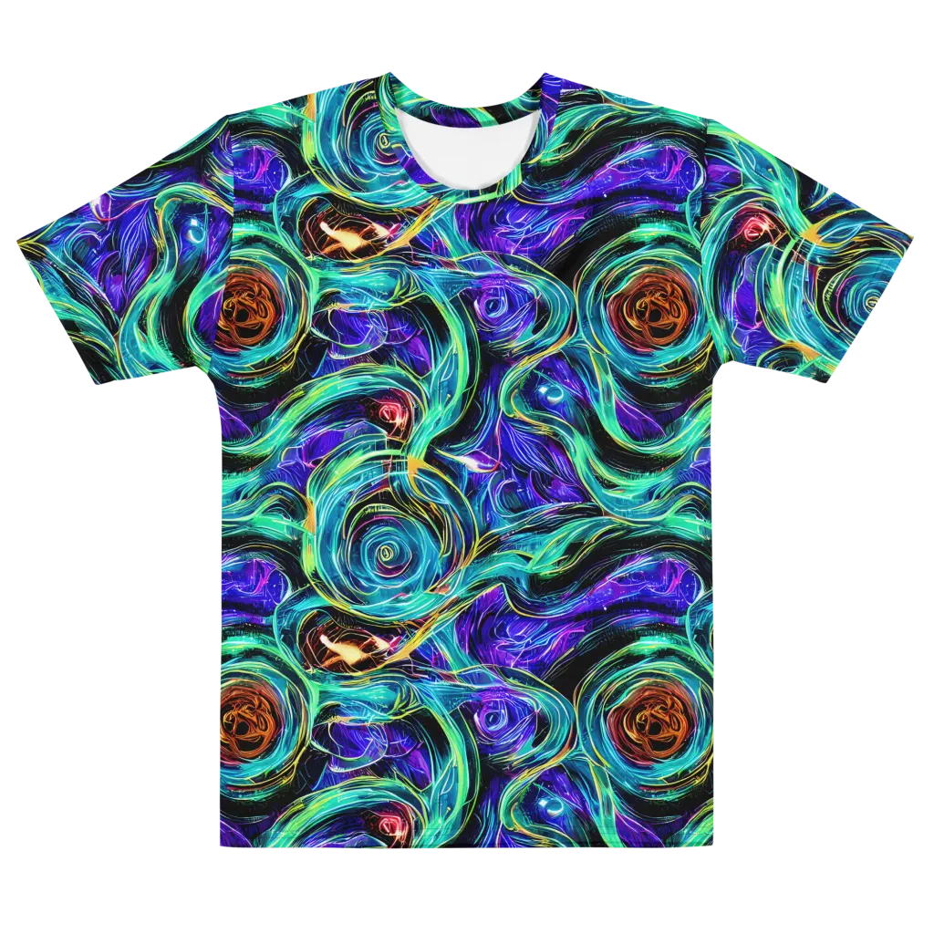 Luminous Swirl on Men's Cotton Crew Neck T-Shirt — Front