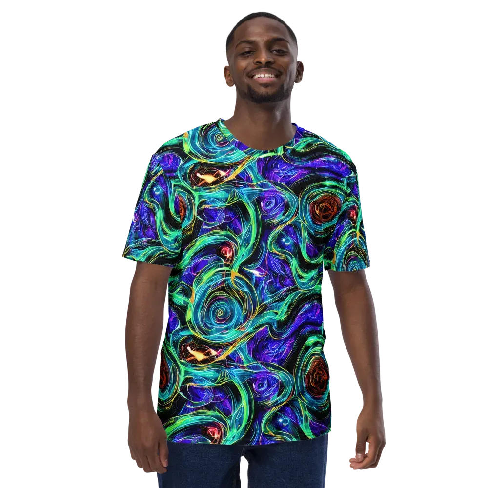 Luminous Swirl on Men's Crew Neck T-Shirt — Front
