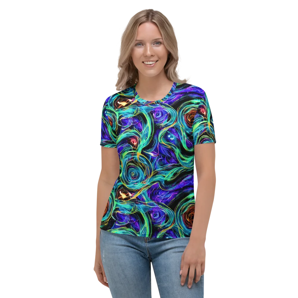 Luminous Swirl on Women's Crew Neck T-Shirt — Front