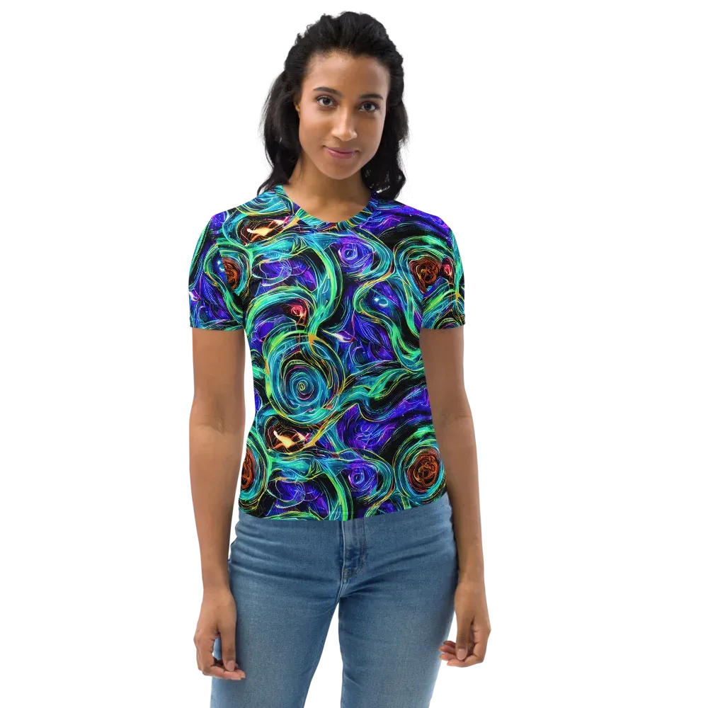 Luminous Swirl on Women's Crew Neck T-Shirt — Front