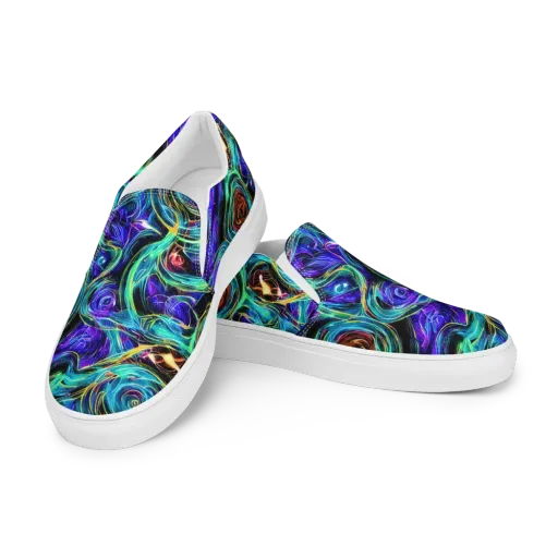 Luminous Swirl on a Men's Slip-On Canvas Shoes