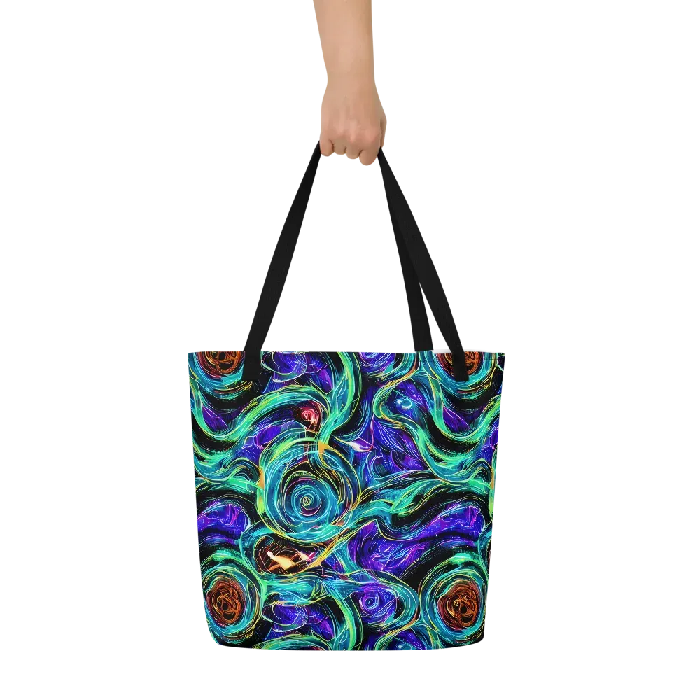 Luminous Swirl on Large Tote Bag W/ Pocket — Front