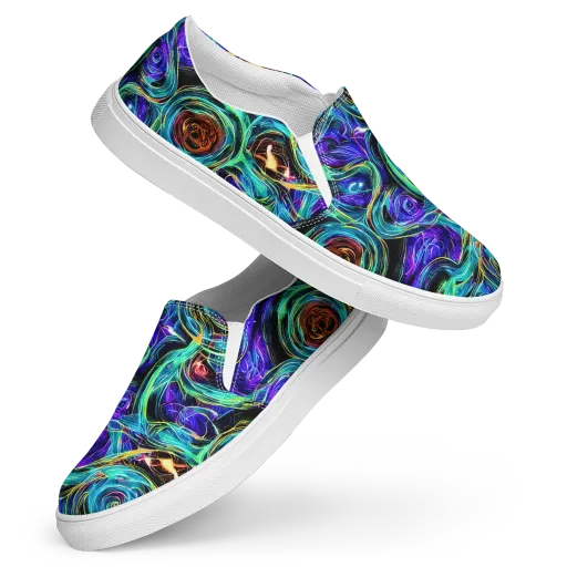 Luminous Swirl on a Women's Slip-On Canvas Shoes