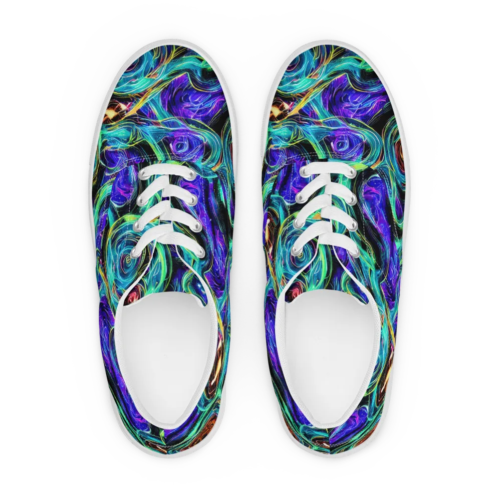 Luminous Swirl on Men's Lace-Up Canvas Shoes — Front