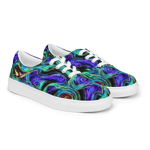 Luminous Swirl on a Men's Lace-Up Canvas Shoes