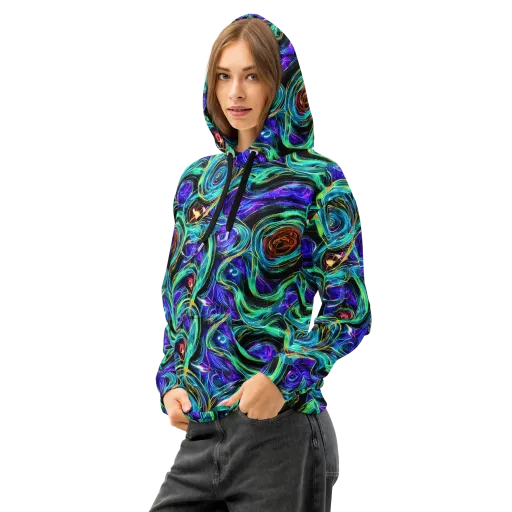 Luminous Swirl on a Cotton Hoodie