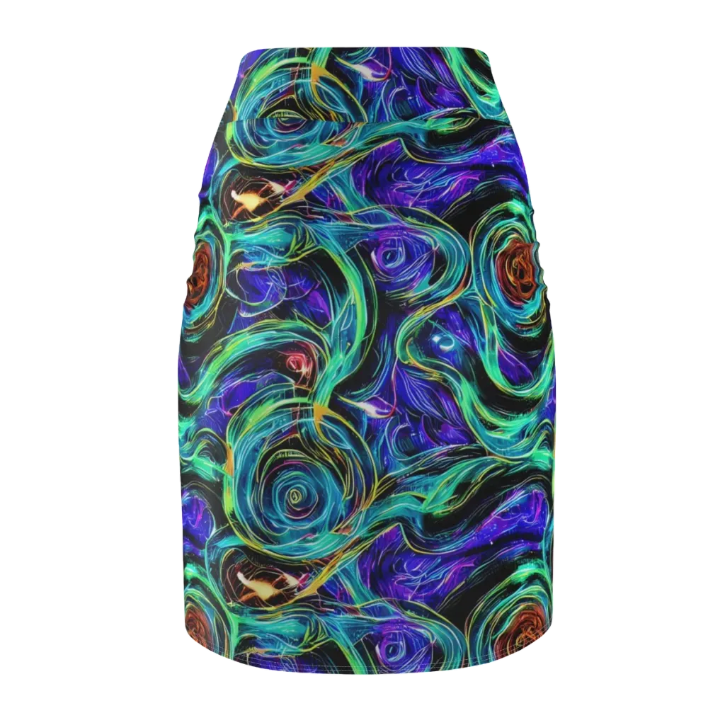 Luminous Swirl on Pencil Skirt — Back