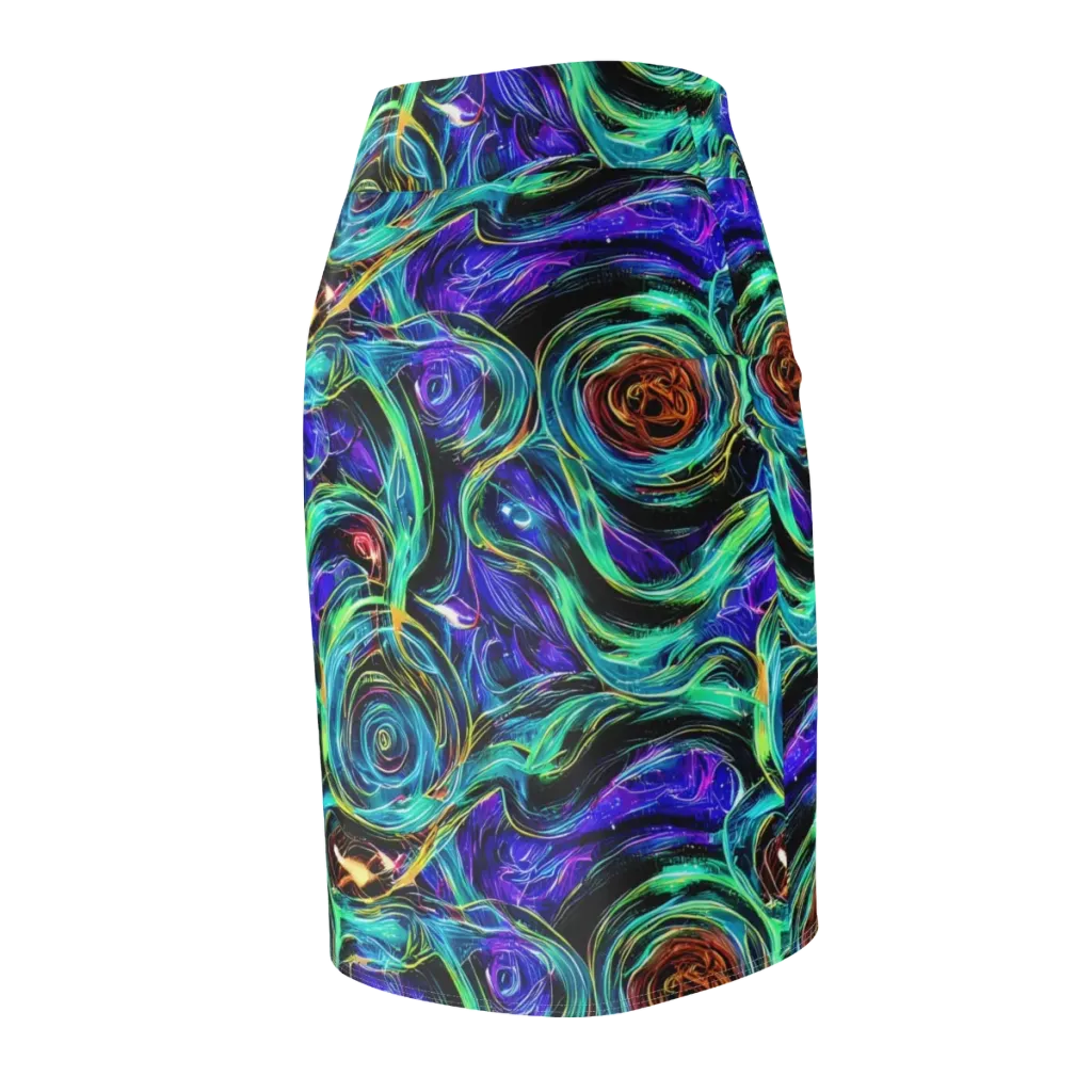 Luminous Swirl on Pencil Skirt — Back Side