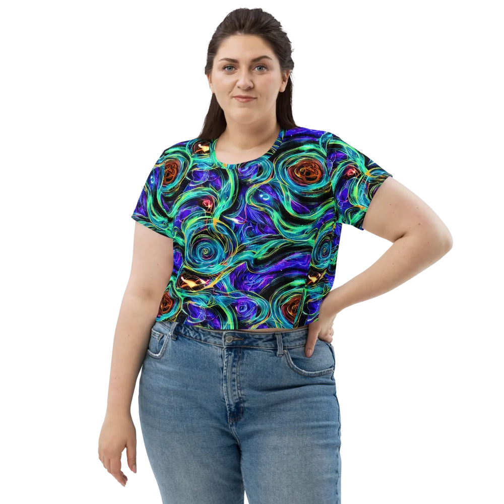 Luminous Swirl on Crop Tee — Front
