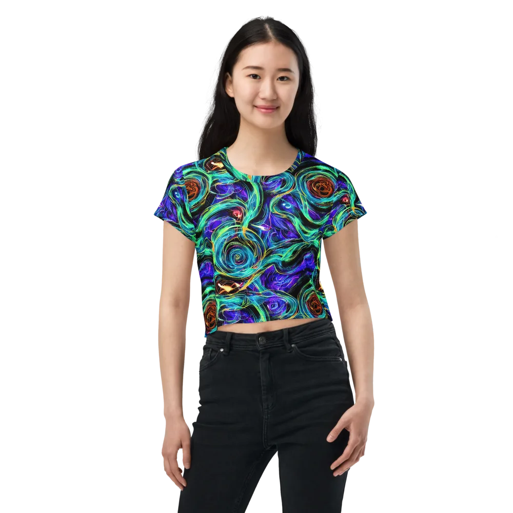 Luminous Swirl on Crop Tee — Front